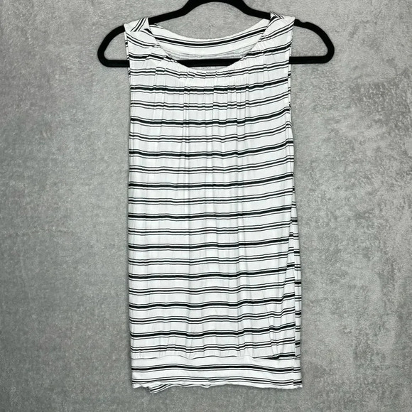 Ann Taylor LOFT Tops - Ann Taylor Loft S Small Shirt Top Navy Blue Striped Sleeveless Round Neck‎